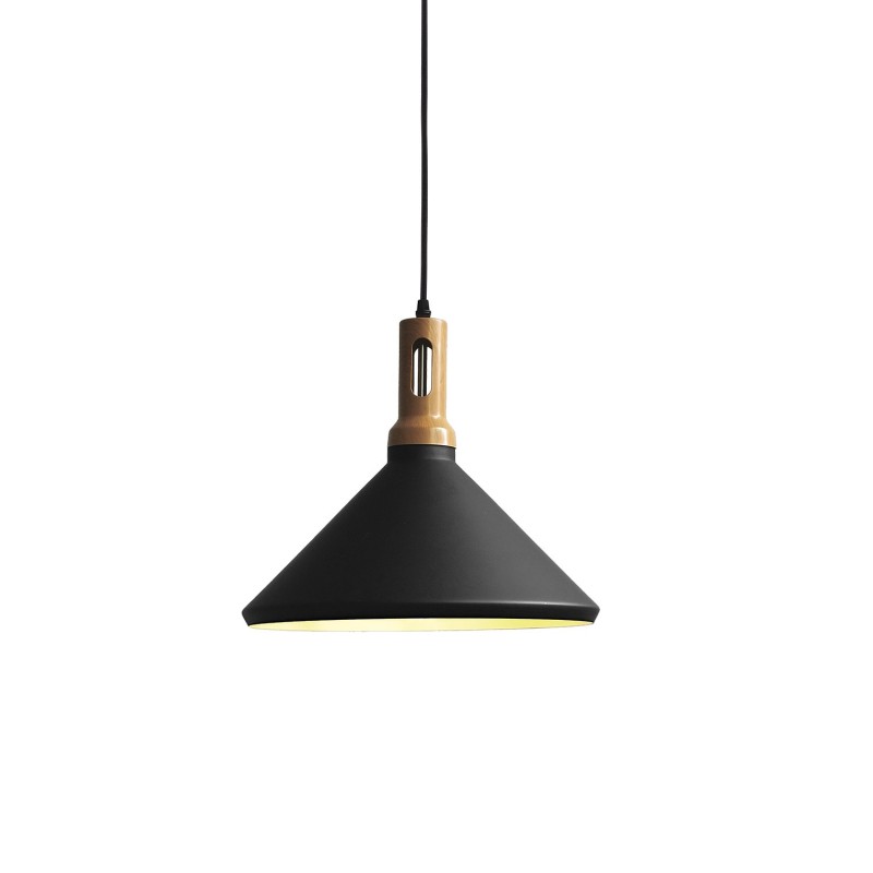 Einfache Pendelleuchte PAYRE aus Aluminium, E27, schwarz