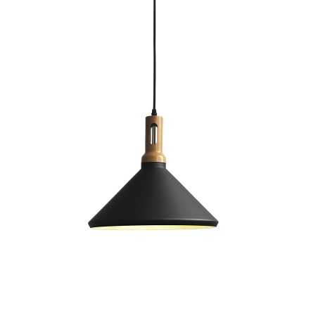 Einfache Pendelleuchte PAYRE aus Aluminium, E27, schwarz