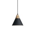 Einfache Pendelleuchte LIGNE aus Aluminium, E27, schwarz