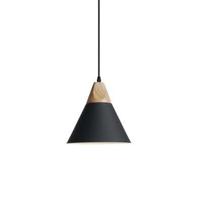 Einfache Pendelleuchte LIGNE aus Aluminium, E27, schwarz