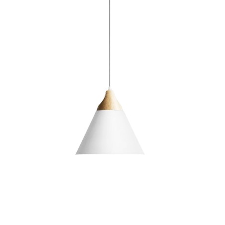 Einfache Pendelleuchte SOUIL aus Holz, E27, weiss