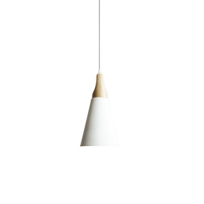 Einfache Pendelleuchte BAUDE aus Aluminium, E27, weiss