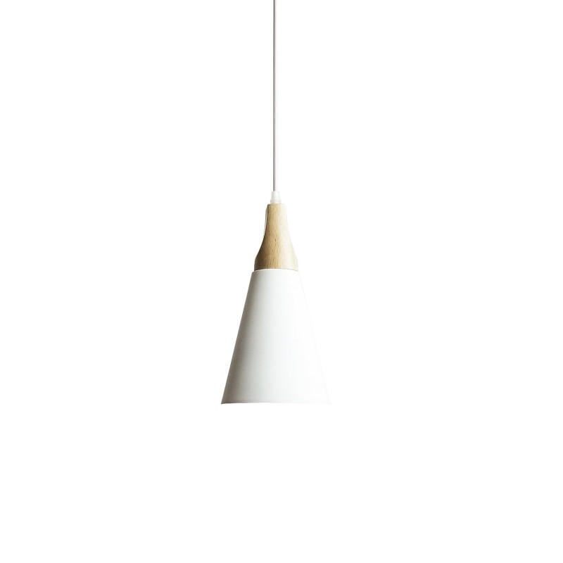Einfache Pendelleuchte BAUDE aus Aluminium, E27, weiss