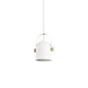 Einfache Pendelleuchte FOUGY aus Holz, E27, weiss