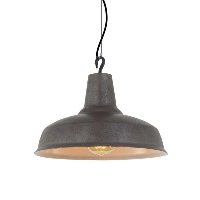 Einfache Pendelleuchte FAVIC aus Metall, E27, grau rustikal