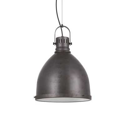 Einfache Pendelleuchte OSTOVE aus Eisen, E27, grau rustikal