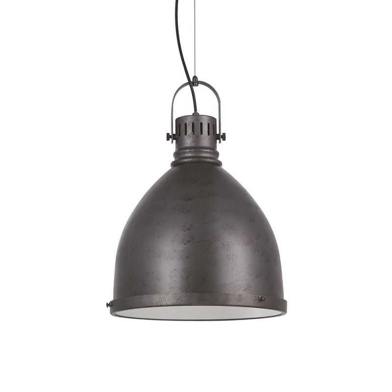 Einfache Pendelleuchte OSTOVE aus Eisen, E27, grau rustikal