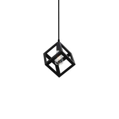 Einfache Pendelleuchte LEXOS aus Aluminium, E27, schwarz
