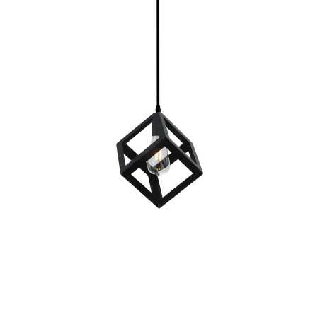 Einfache Pendelleuchte LEXOS aus Aluminium, E27, schwarz