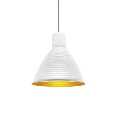 Einfache Pendelleuchte BENIS aus Aluminium, E27, weiss