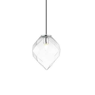 Einfache Pendelleuchte PERIER aus Metall, E27, chrom glaenzend