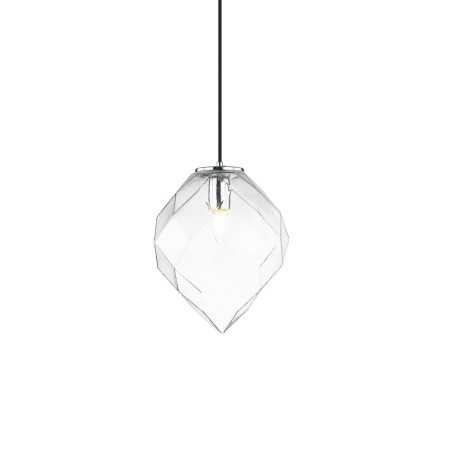 Einfache Pendelleuchte PERIER aus Metall, E27, chrom glaenzend