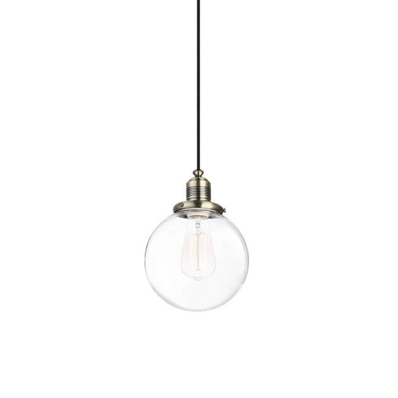 Einfache Pendelleuchte COERE aus Metall, E27, gebuerstete Bronze