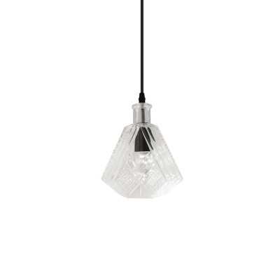 Einfache Pendelleuchte DOMBES aus Metall, E27, transparent