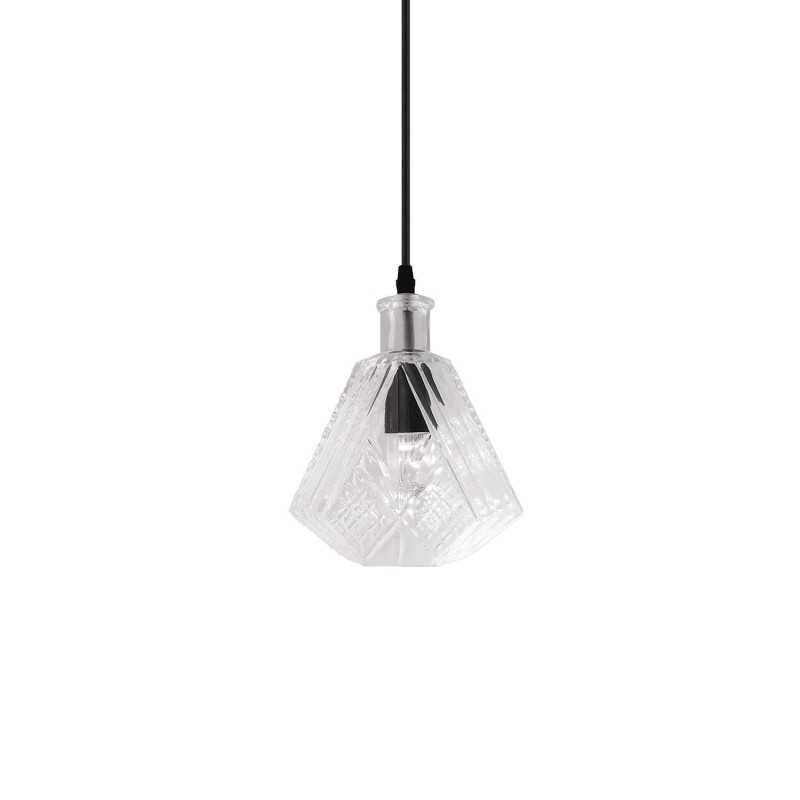 Einfache Pendelleuchte DOMBES aus Metall, E27, transparent