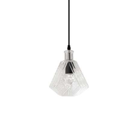 Einfache Pendelleuchte DOMBES aus Metall, E27, transparent