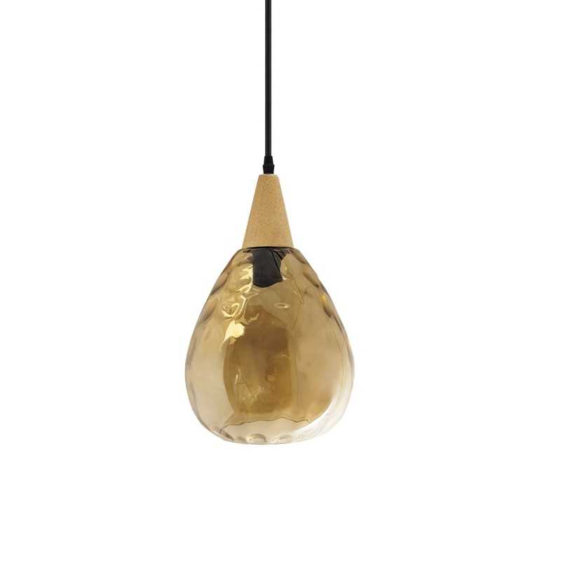 Einfache Pendelleuchte HAYON aus Glas, E27, farbig