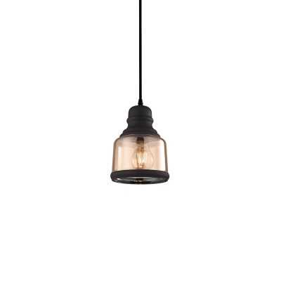 Einfache Pendelleuchte GORCE aus Kristall, E27, amberfarben