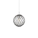 Einfache Pendelleuchte PERREY aus Eisen, E27, chrom glaenzend