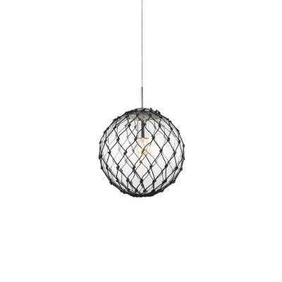 Einfache Pendelleuchte PERREY aus Eisen, E27, chrom glaenzend