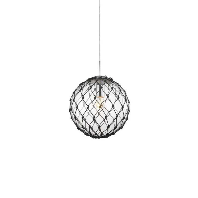 Einfache Pendelleuchte PERREY aus Eisen, E27, chrom glaenzend