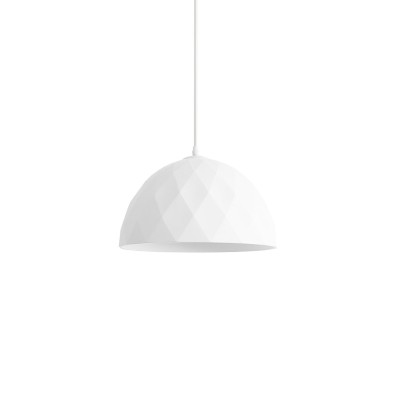 Einfache Pendelleuchte TONNE aus Metall, E27, weiss