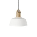 Einfache Pendelleuchte BALAS aus Holz, E27, weiss