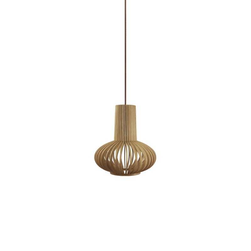 Einfache Pendelleuchte MCLE aus Holz, E27, natur