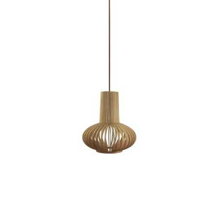 Einfache Pendelleuchte MCLE aus Holz, E27, natur