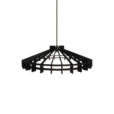Einfache Pendelleuchte BRAIS aus Holz, E27, schwarz