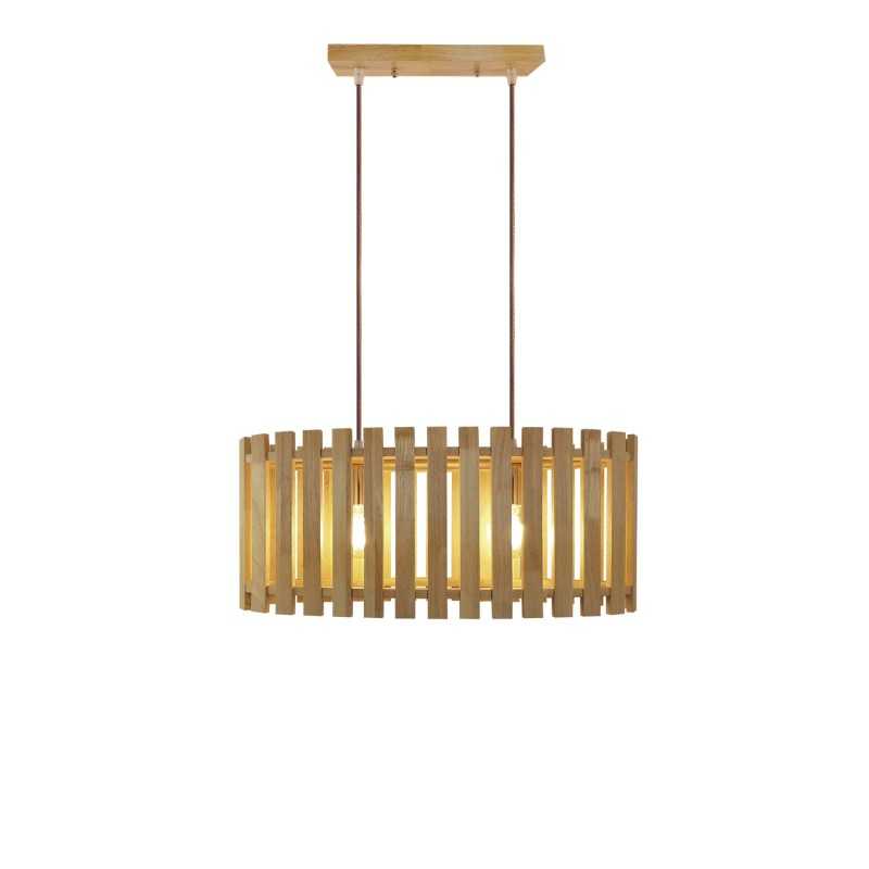 Einfache Pendelleuchte NOYAN aus Holz, E27, natur