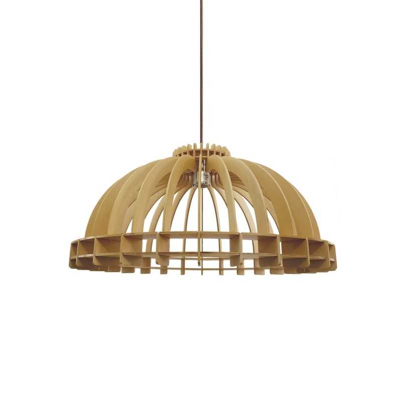 Einfache Pendelleuchte VINCE aus Holz, E27, natur