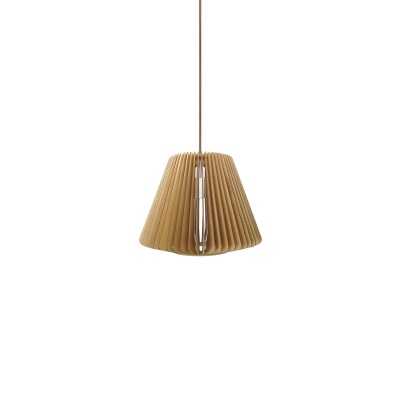 Einfache Pendelleuchte CLEDY aus Holz, E27, natur