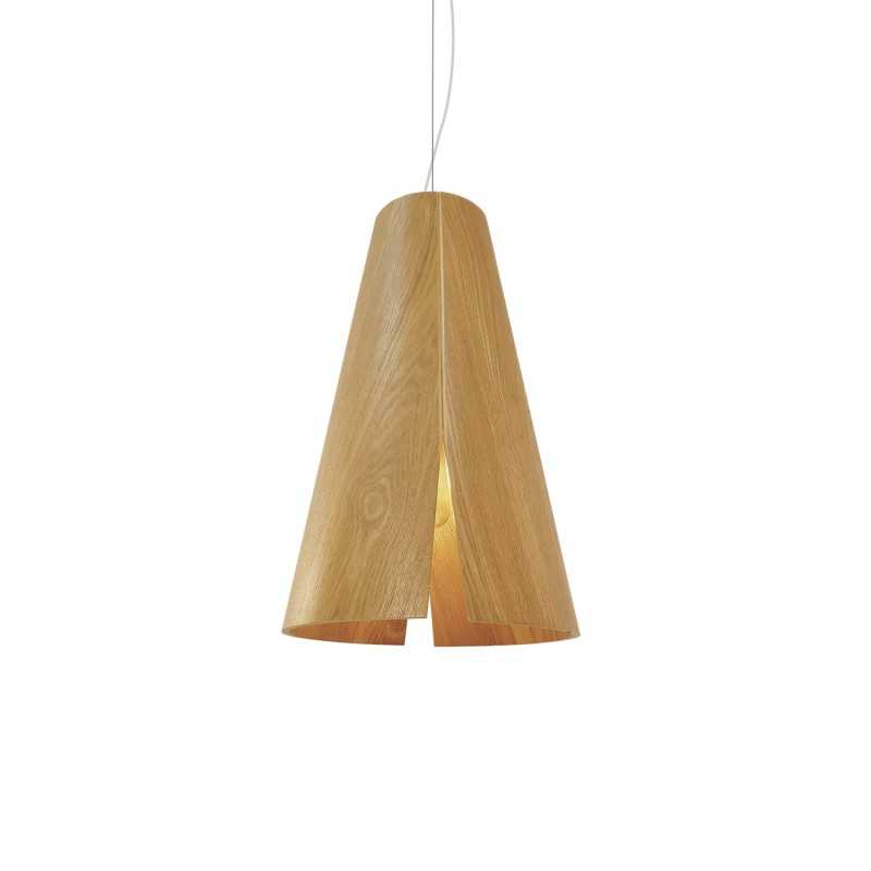 Einfache Pendelleuchte BRAIN aus Holz, E27, natur