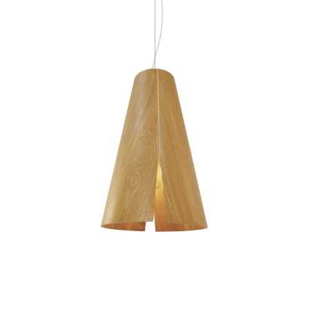 Einfache Pendelleuchte BRAIN aus Holz, E27, natur