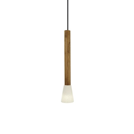 Einfache Pendelleuchte TREAU aus Holz, E14, natur