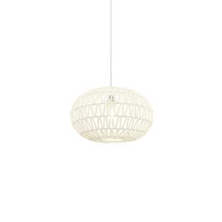 Einfache Pendelleuchte BIARS aus Textil, E27, weiss