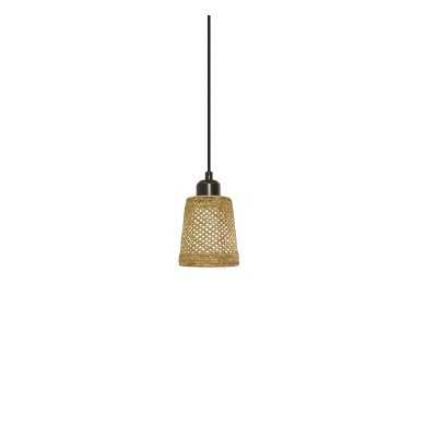 Einfache Pendelleuchte LIZAN aus Rattan, E14, natur