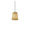 Einfache Pendelleuchte REAUD aus Rattan, E27, natur