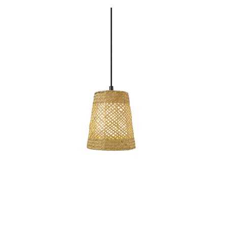 Einfache Pendelleuchte REAUD aus Rattan, E27, natur