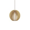 Einfache Pendelleuchte MOUSTER aus Holz, E27, natur