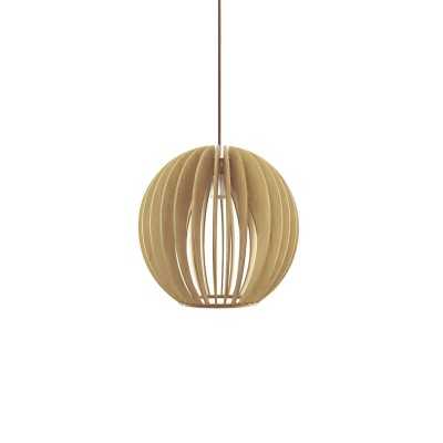Einfache Pendelleuchte MOUSTER aus Holz, E27, natur