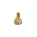 Einfache Pendelleuchte DURET aus Holz, E27, natur