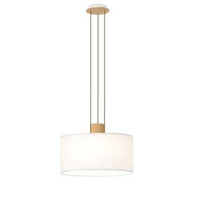 Einfache Pendelleuchte VALS aus Holz, E27, weiss