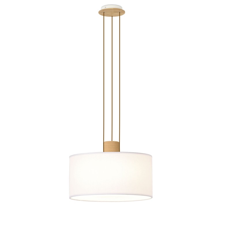 Einfache Pendelleuchte VALS aus Holz, E27, weiss