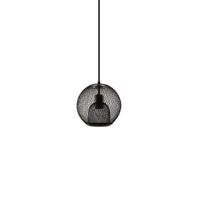 Einfache Pendelleuchte DOUMIS aus Eisen, E27, schwarz