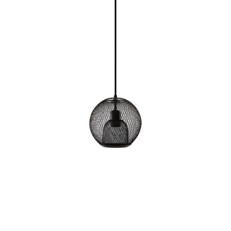 Einfache Pendelleuchte DOUMIS aus Eisen, E27, schwarz