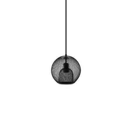 Einfache Pendelleuchte DOUMIS aus Eisen, E27, schwarz