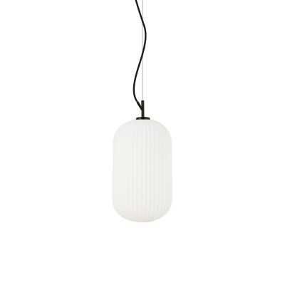 Einfache Pendelleuchte MUGUET aus Metall, E27, schwarz
