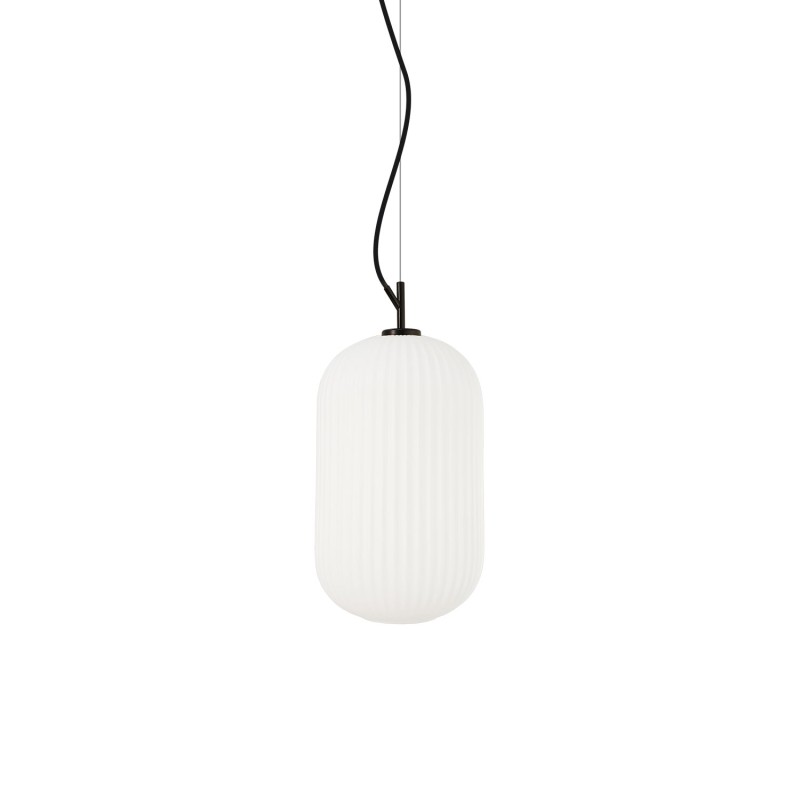 Einfache Pendelleuchte MUGUET aus Metall, E27, schwarz